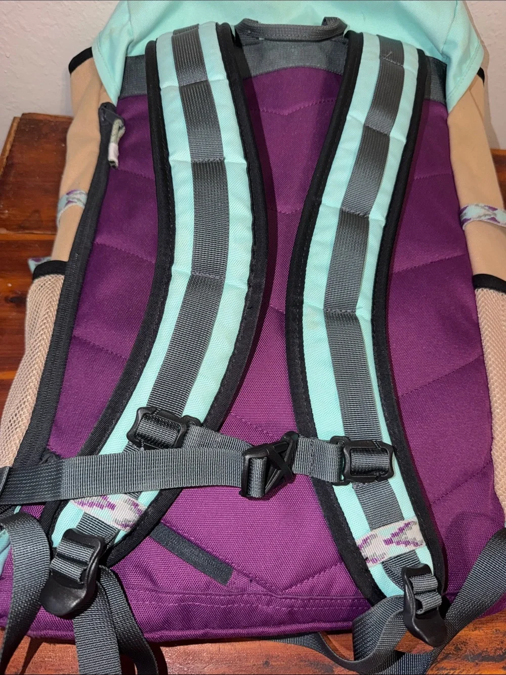 Kavu Timaru Backpack Colorblock Hiking Travel Canvas Bag Rucksack unisex